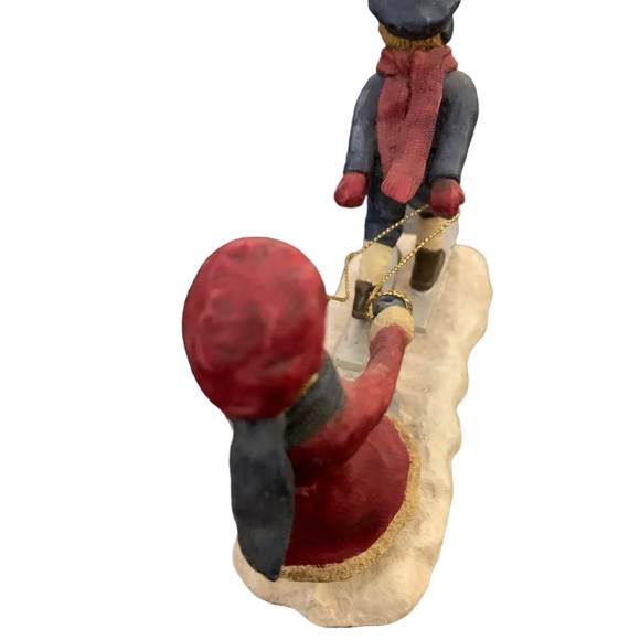2 Sets Cracker Barrel Figurines Children Playing in Snow 4.25" High Detailed - Picture 7 of 9